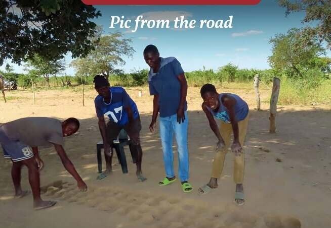 Namibians playing the traditional Namibian game 'wera'